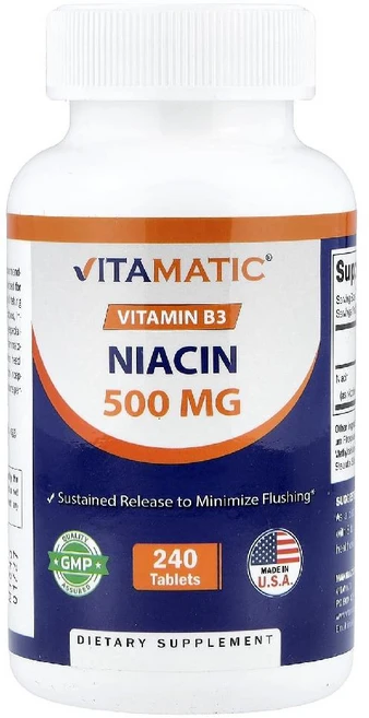 바이타매틱 니아신 500mg Niacin 타블렛 240정, 알약/캡슐, 1개 - 쿠팡