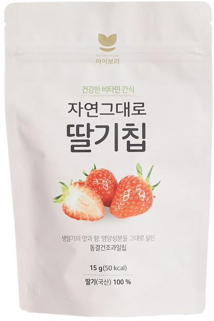 아이보리 자연그대로 딸기칩, 1개, 15g