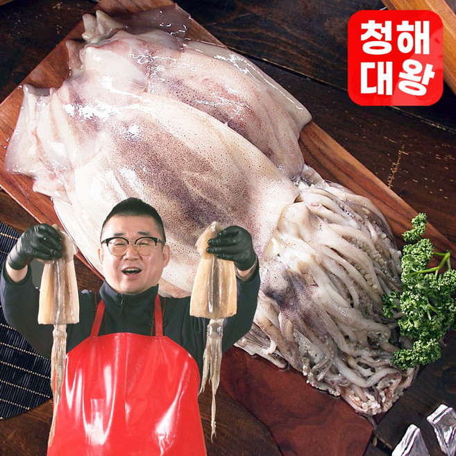 [본사직접출고 NEW] 청해대왕 자연산 손질 통 오징어, 1세트, 1200g