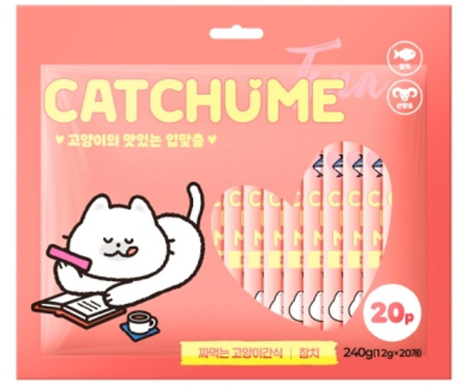 캣츄미 참치 20개입 고양이 캔 말, 240g, 6개