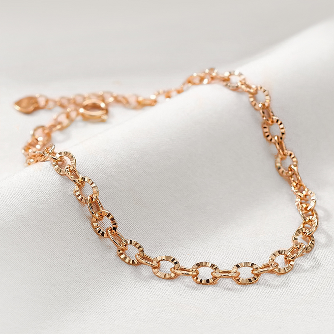 주리에떼 14K 18K 여성 데일리 심플 샤밍 체인 금 팔찌