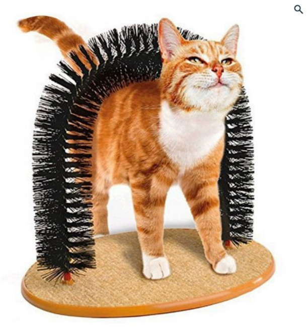 그루밍 브러쉬 터널 고양이 장난감 셀프 털관리, 1개