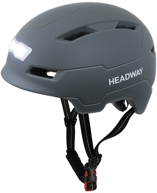 헤드웨이 전후방 LED 라이트 전기스쿠터 자전거 전동킥보드 헬멧 E3-10L, 무광 그레이, 1개