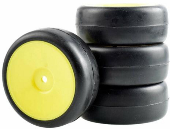 RC 슬릭 레이싱 타이어 및 휠 세트 9071-6018 HSP HPI 1/10 1:10 투어링 카, 2)YELLOW