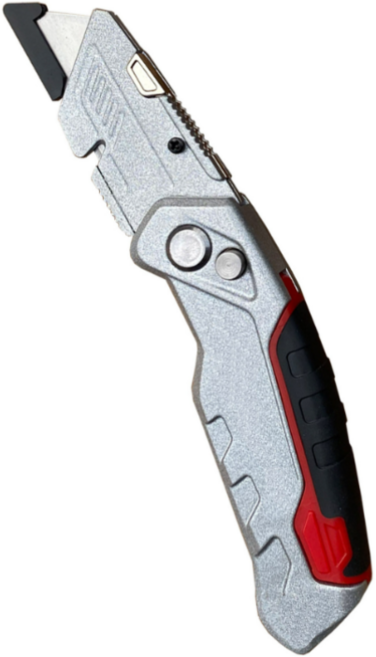 tinduo 다기능 아연합금 접이식 커터칼 미끄럼 방지 칼날포함, 1개, 블랙