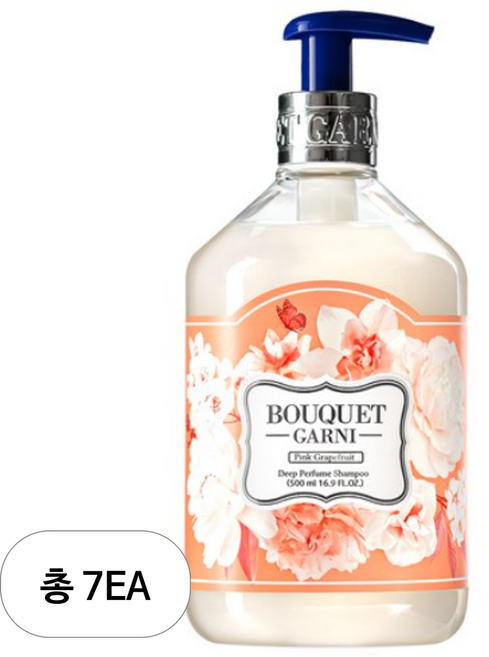 부케가르니 딥퍼퓸 샴푸 핑크자몽, 500ml, 7개