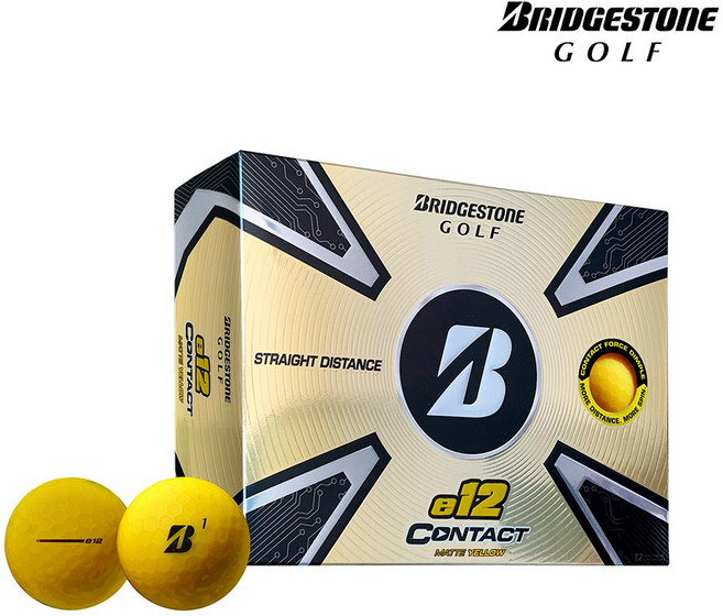 브리지스톤 골프공 컨택트비 e12, 옐로우, 1개