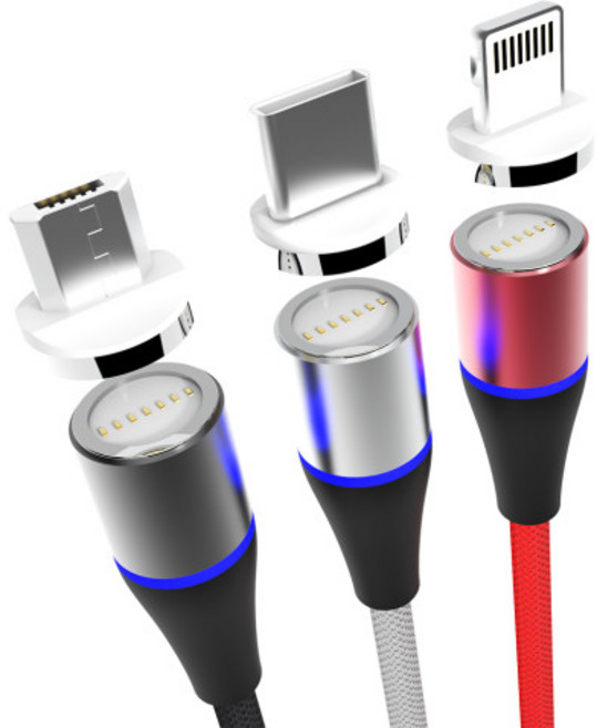 더블디 8핀 자석 케이블 1m, 레드, 1개