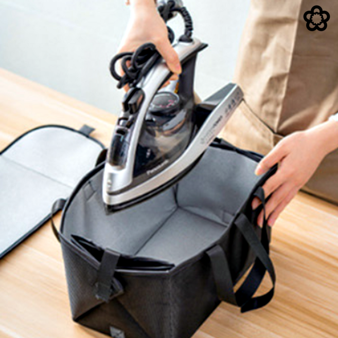 휴대용 다리미판 다림질 패드 좌식 다리미판 다림대 여행용 보관 가방, 블랙