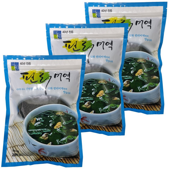 [삼화해조류] 자른미역, 3개, 200g
