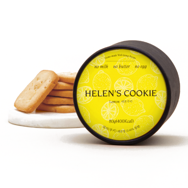 비건헬렌스 블랙시리즈 레몬 쿠키, 1개, 80g