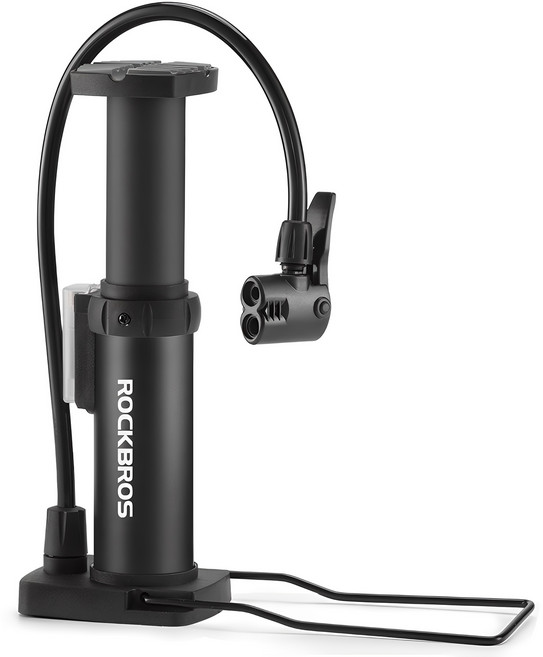 락브로스 휴대용 미니 풋 자전거 발펌프 4522L, 블랙, 1개