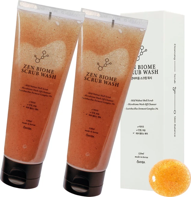 젠바이옴 스크럽워시 마이크로바이옴 바디스크럽 각질 제거 스케일링 바디워시, 2개, 120ml - 쿠팡