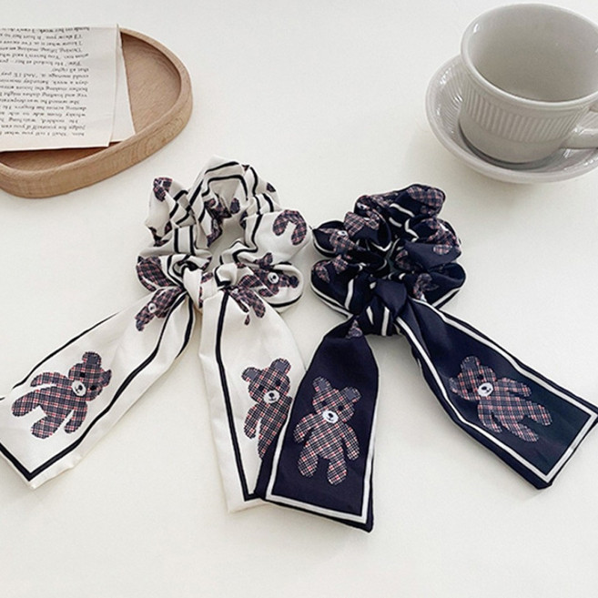 1p/2p 스카프 곱창 스크런치 머리끈 곰돌이 헤어끈 헤어 밴드 리본 슈슈