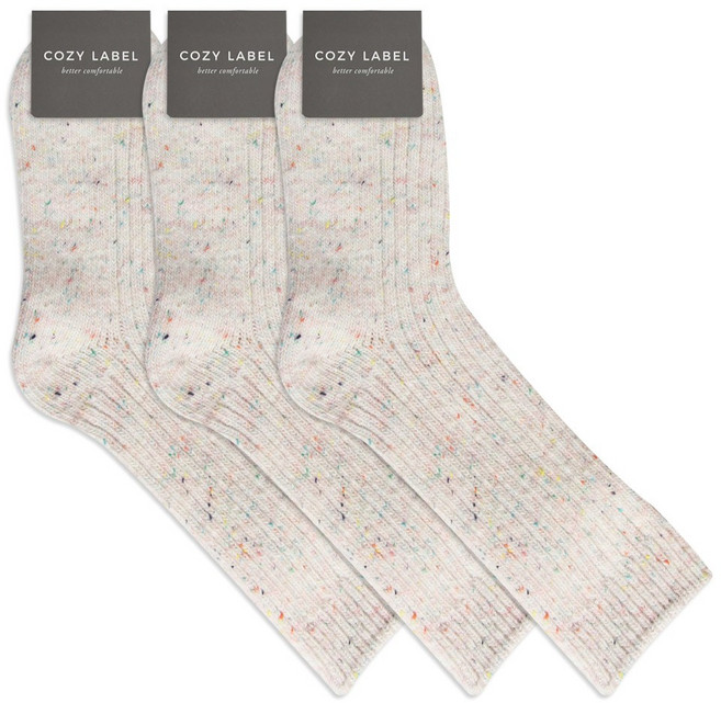 코지라벨 울 골지 겨울양말 3족