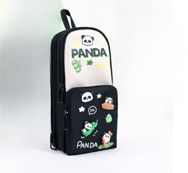 대용량 필통 펜 파우치 케이스, 블랙