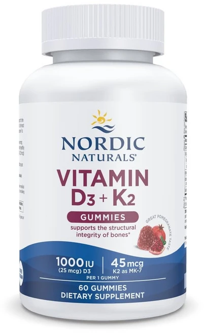노르딕 내추럴스 비타민 D3 + K2 구미 석류 - 60 Nordic Naturals Vitamin D3 + K2 Gummies Pomegranate - 60 Gummies, 1개 - 쿠팡