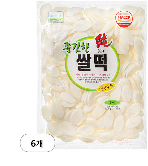 칠갑농산 쫄깃한순쌀떡 2kg, 6개