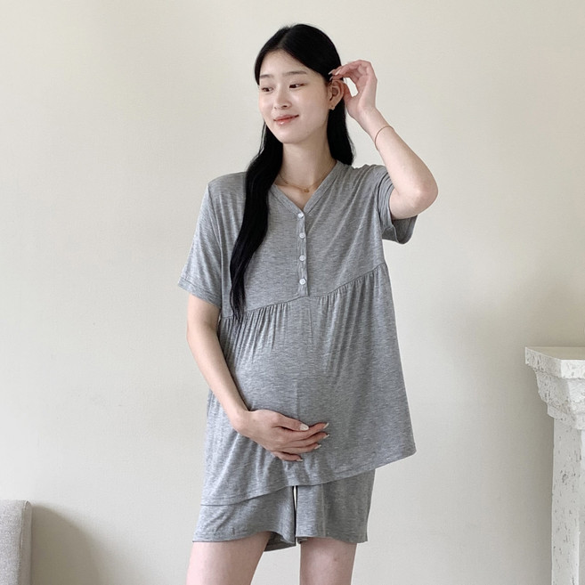 루시드라잇 굿모닝 반팔 수유복 세트 반바지 긴바지 임산부잠옷