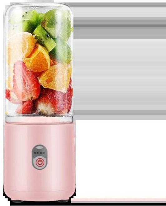 휴대용 믹서기 병 과일 착즙기 6 개의 날이 있는 개인 레몬 BPA 프리 주방 자동 신선한 여행 500ml, 02 분홍색, 1개