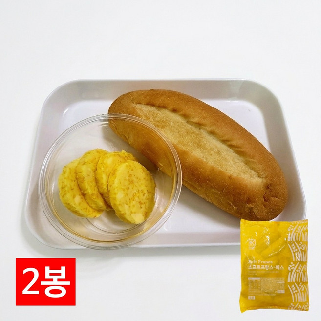 소프트 프랑스-에스 500g (50gX10입) 2봉 삼립 냉동 미니 바게트빵 카페 디저트, 2개