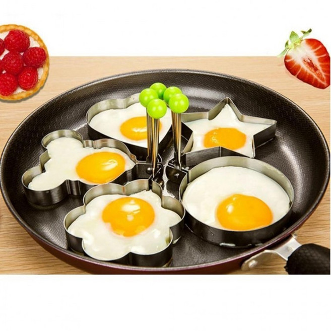 [5959]5종 택1 계란틀 계란 후라이 별 꽃 틀 달걀 프라이 모양틀 토핑 토스트 메이커 에그링, 1개