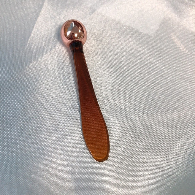 雙頭眼霜按摩棒 不鏽鋼滾珠眼部導入儀, 1個, 橘色（不可滚动）