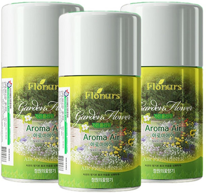 플로너스 아로마에어 실내용 방향제, 280ml, 3개, 가든플라워