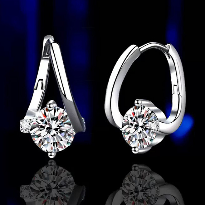 모이사나이트 1캐럿 천사의 눈물 모조 다이아몬드 귀걸이 XDMSZ-017