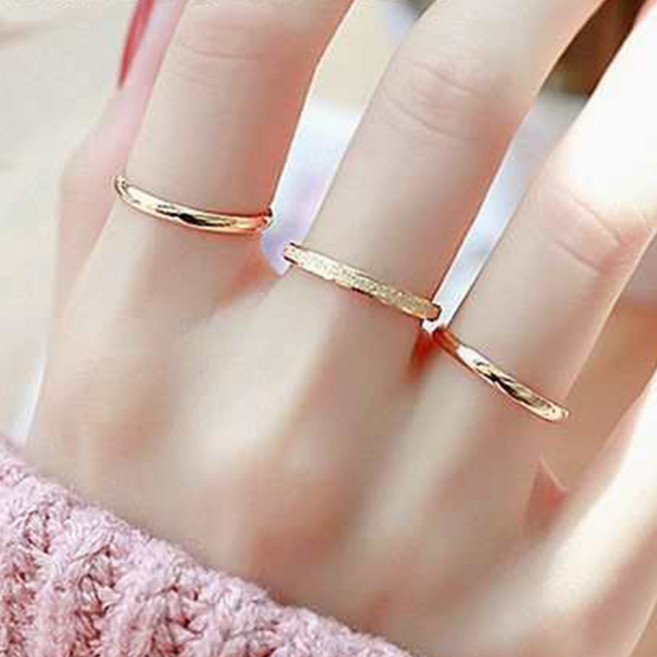 하나린 써지컬스틸 [3개 1세트] 트리플슈가 반지 레이어드링