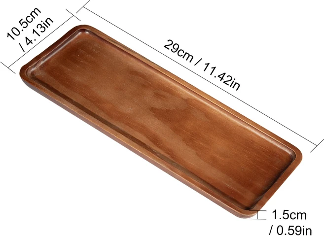 일본 단단한 나무 디저트 접시 라운드/직사각형 음식 트레이 스낵 말린 차 빵 보드 팔레트 주방 도구, 04 Rectangle L