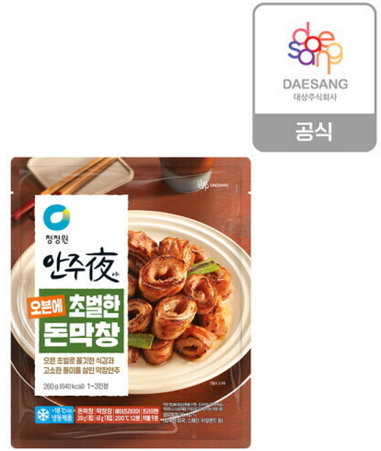 안주야 오븐에 초벌한 돈막창(파우치), 3개, 260g