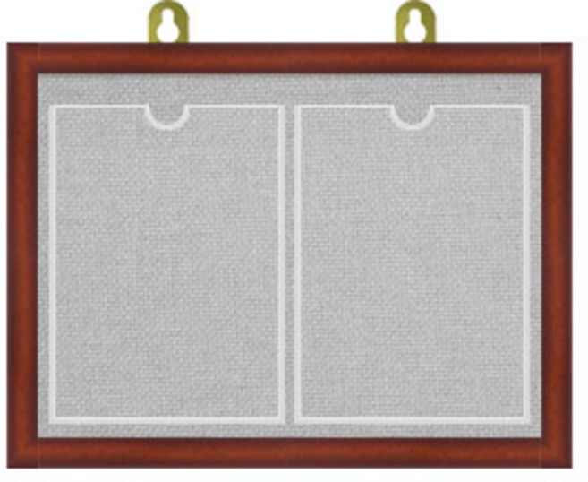 제이에스칠판 아크릴 포켓 A4 게시판 2구 590x430mm, 회색, 체리