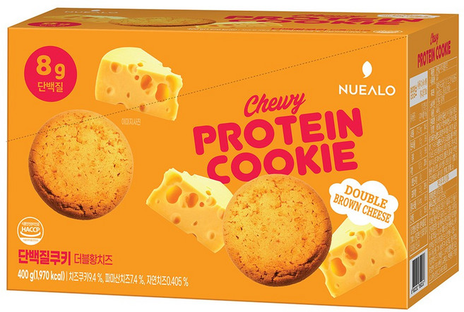 누알로 단백질 쿠키 더블황치즈 맛, 1개, 400g