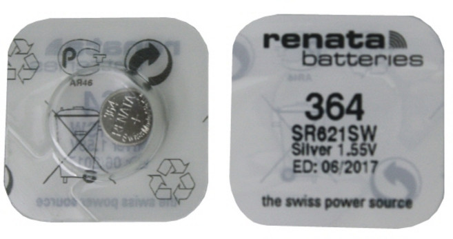 레나타 RENATA 시계배터리 364(SR621SW) - 1알 SILVER 배터리, 1개, 1개입