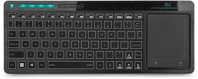 Rii K18 + 무선 키보드 US/FR/HE 미니 터치 스크린 3-LED 컬러 백라이트 안드로이드 TV 박스 스마트 PC 용, 한개옵션2, 01 English Keyboard, 인체공학