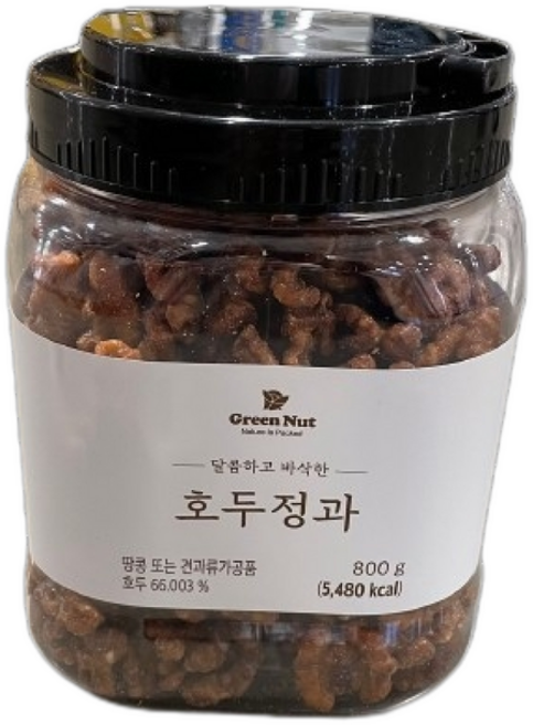 코스트코 그린너트 호두정과 호두강정 달콤 바삭 간식 안주 비정제설탕, 1개, 800g