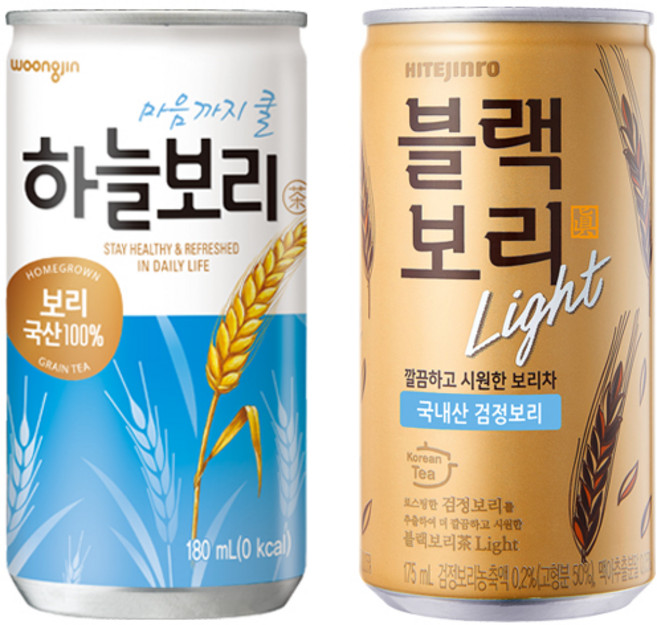 [웅진]하늘보리 180mlx(30캔)+블랙보리175mlx(30캔), 60개, 180ml