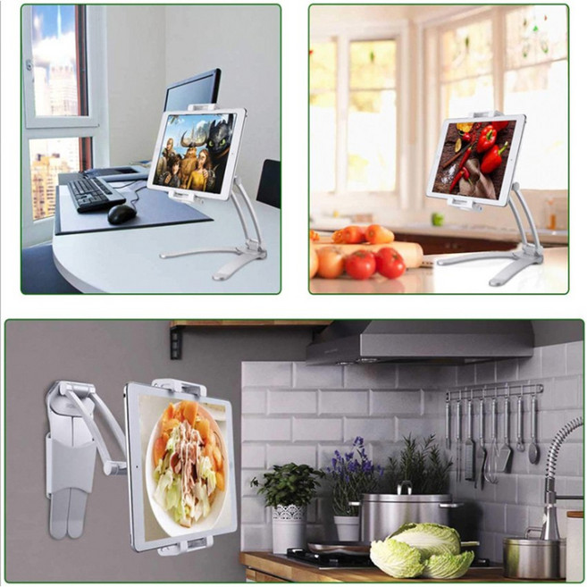 스마트폰 태블릿 패드 거치대 벽 천장 어디든 설치 가능 (최대13인치) 스탠드형 (마스크 스트랩 증정), 제품1:거치대 블랙, 1개