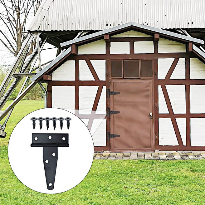 문고정 삼각 회전 경첩 삼각형 T자 울타리 헛간 슬롯형 베어링 6인치 T자형 문 지지대, 1개