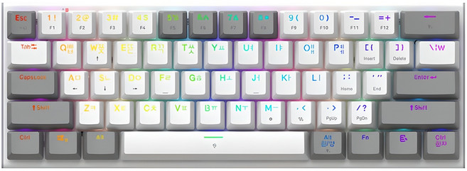 ABKO Rapid Trigger 8K 線性機械式鍵盤, White + Gray, 磁軸(磁鐵軸), AM61