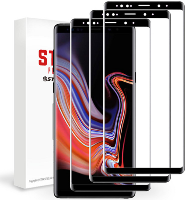 갤럭시 노트9 전용 액정보호 강화유리 필름 3D 풀커버 강화유리필름 1+1+1, 3개