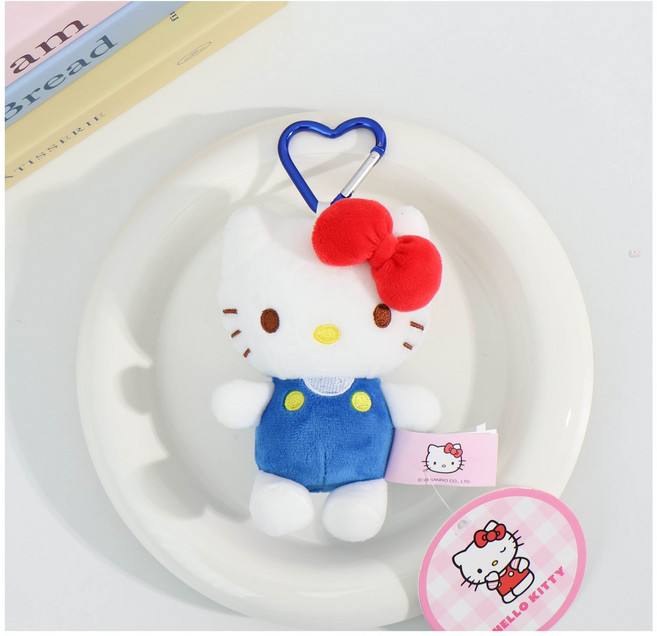 해외 정품 헬로키티 인형 11cm 카라비너 키링 가방고리, 키티B, 1개