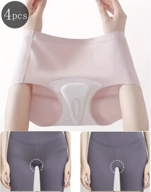 무봉제 심리스 요가 팬티 여성용 데일리 중간 허리 스포츠 속옷 Y존 부각 방지 피트니스 사이클링용 레깅스팬티 4P세트