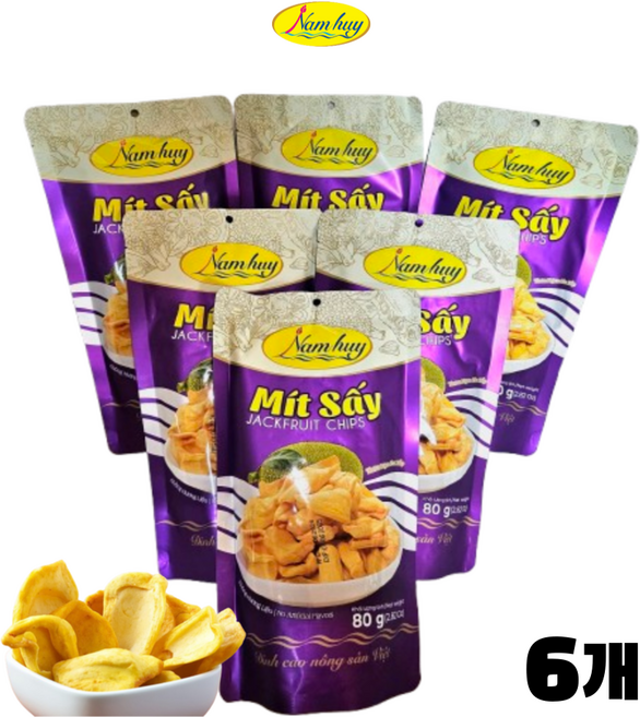 잭푸르트칩 베트남 잭푸르트 건과일칩 건조과일칩 세트, 80g, 6개
