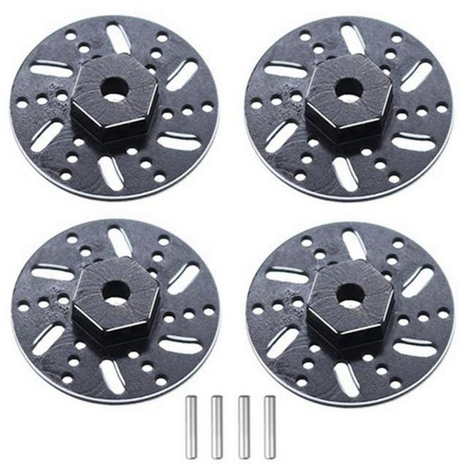 금속 9Mm 휠 육각 허브 어댑터 브레이크 디스크 SG1603 SG1604 UD1601 UD1602 UD1603 UD1604 1/16 RC 자동차 업그레이드 부품 2, 검은색