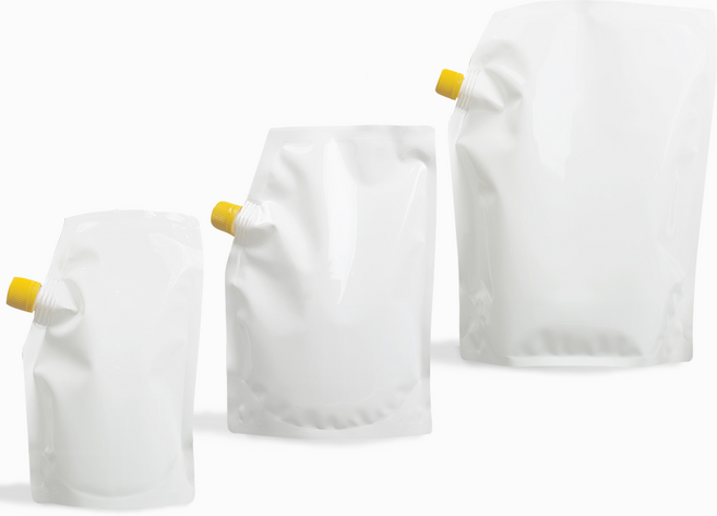 홍진포장 나일론 화이트 이방 스파우트파우치 100장 사이즈 5종 (소스 주스팩), 15x23cm (500ml) - 100장(장당258원)