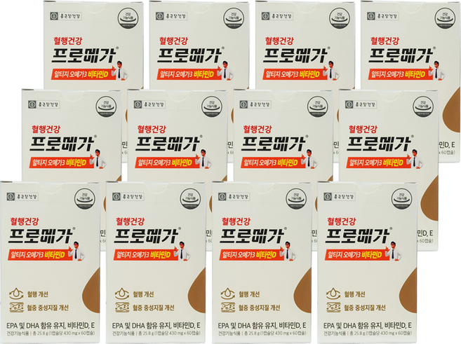 종근당건강 프로메가 알티지 오메가3 비타민D, 60정, 12개