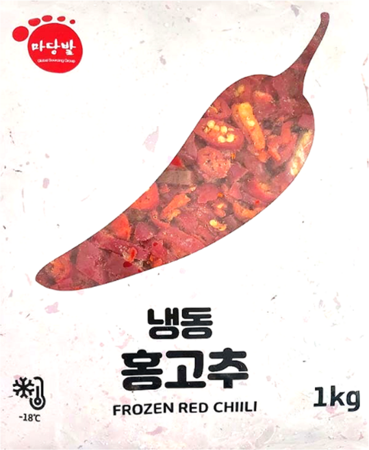 마당발 냉동 홍고추(슬라이스), 1개, 1kg