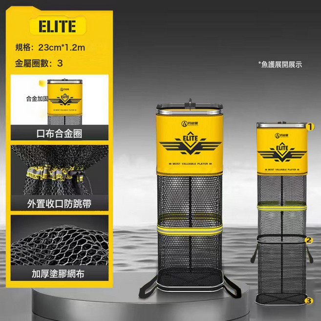 加厚塗膠方形一件起批魚護網野釣競技方型防掛速幹漁護裝釣魚網兜, 加厚塗膠方23*1.2米【無包】